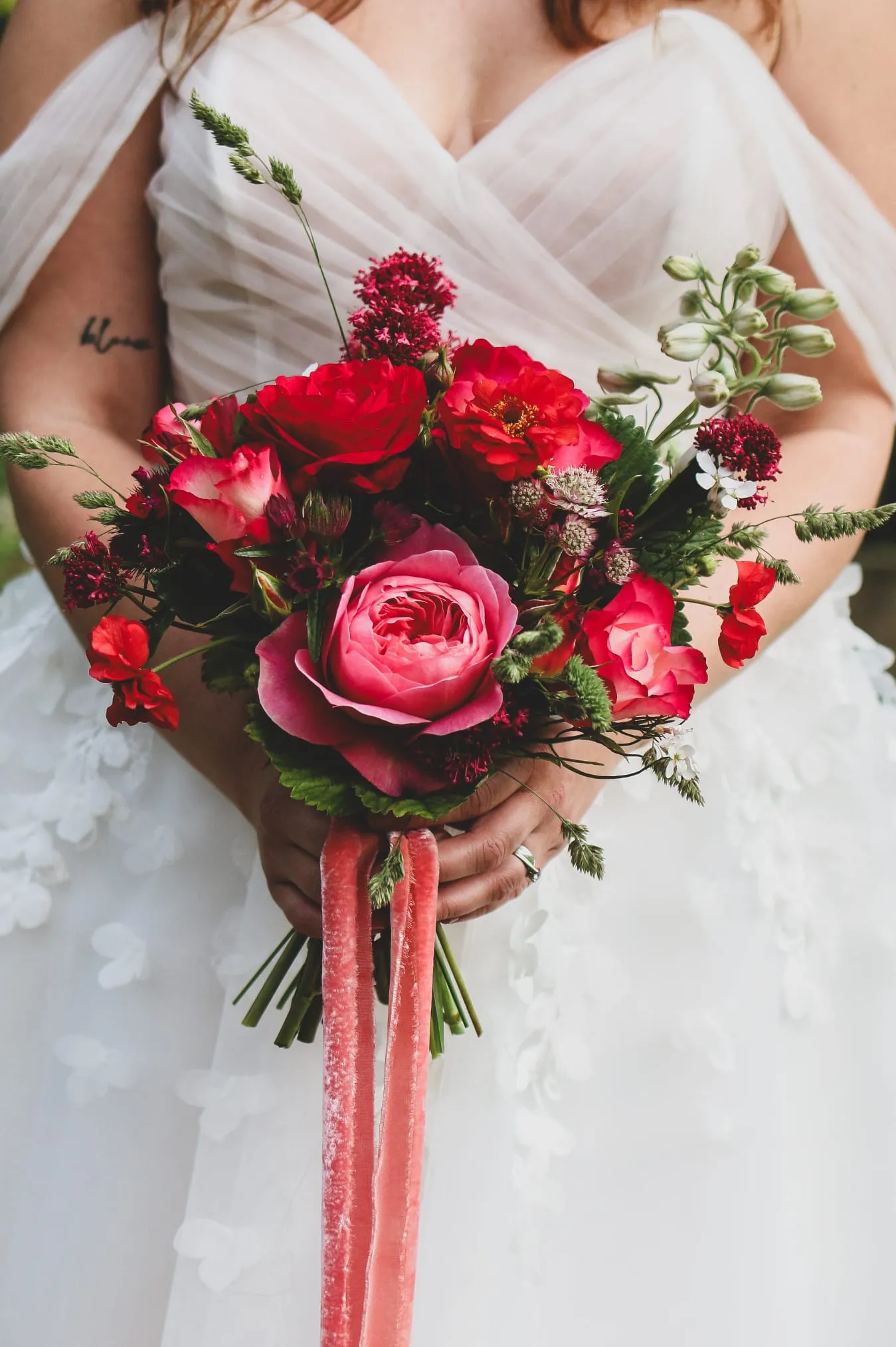 Seasonal bridal bouquet