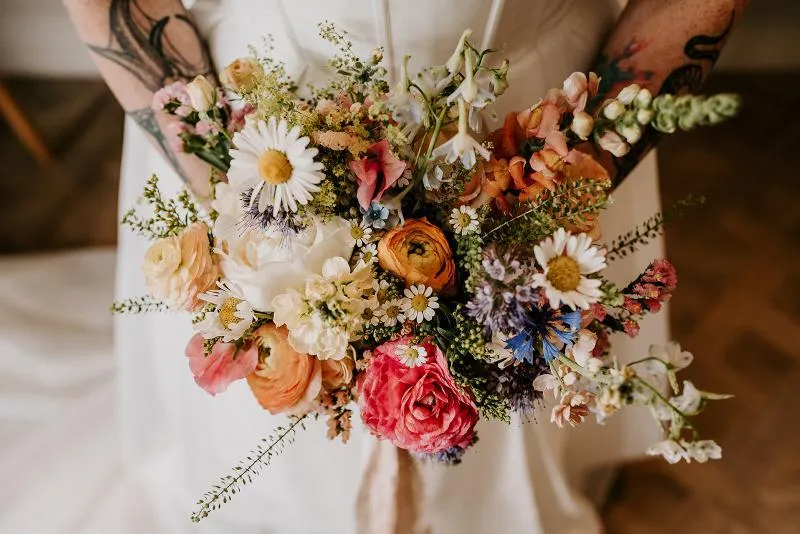 Seasonal bridal bouquet