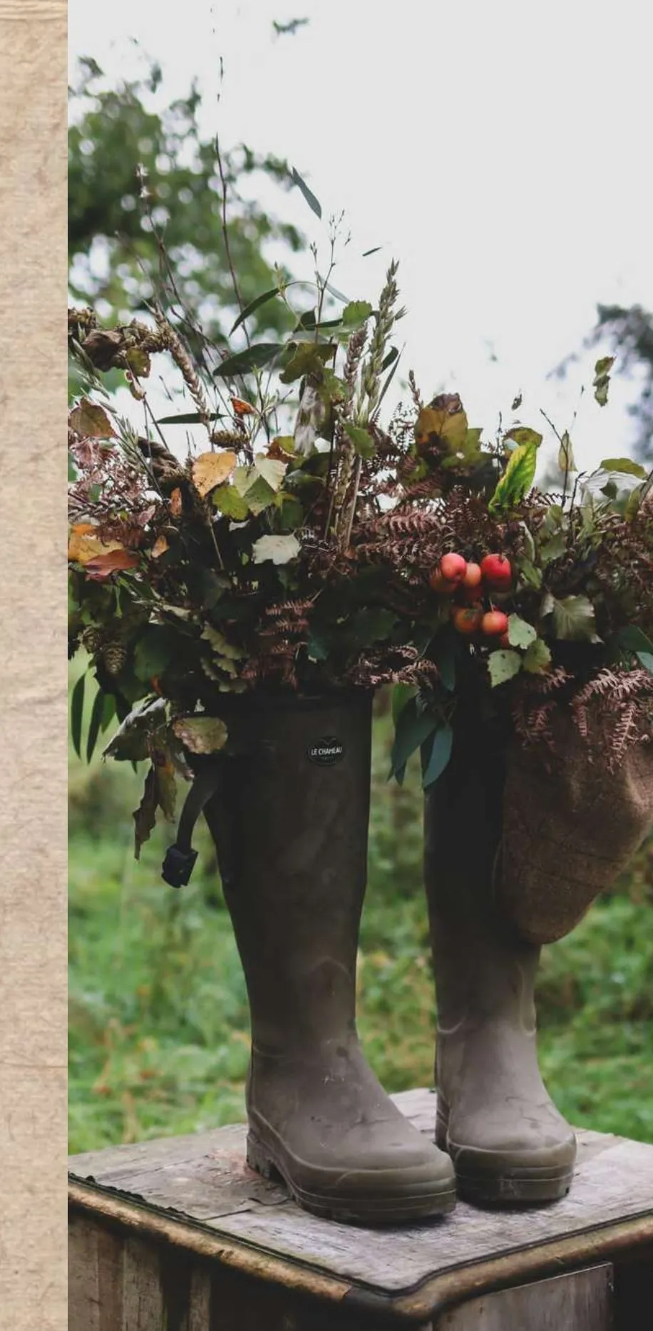 Funeral tribute with a farmer's boots